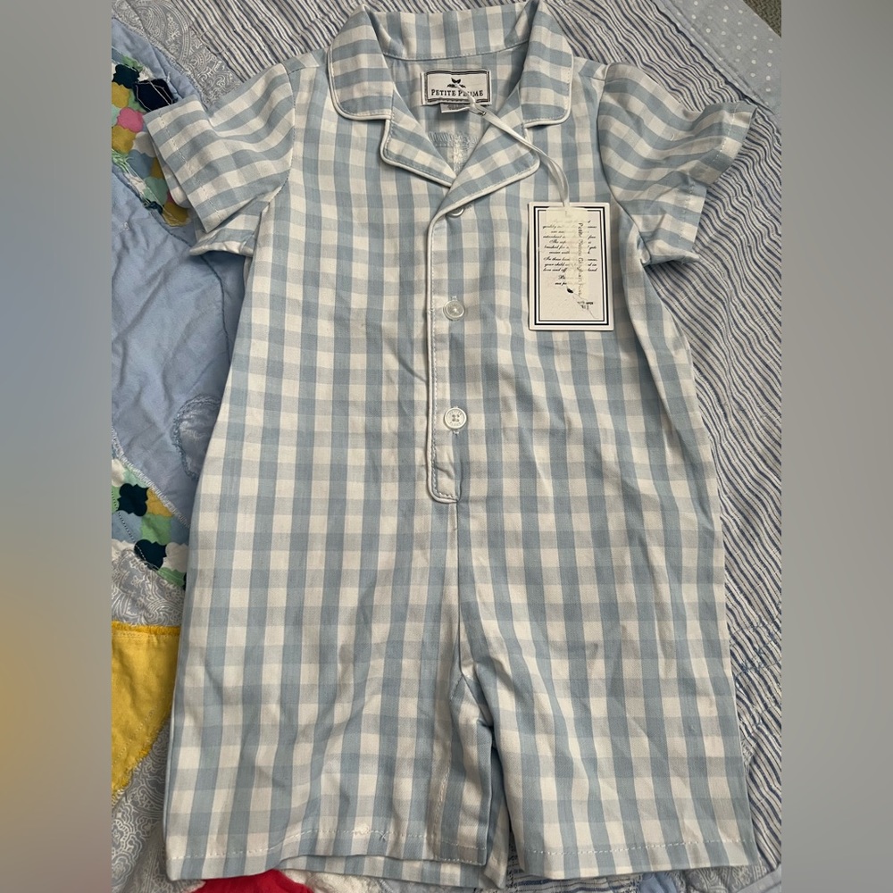 Petit Plume Gingham Romper